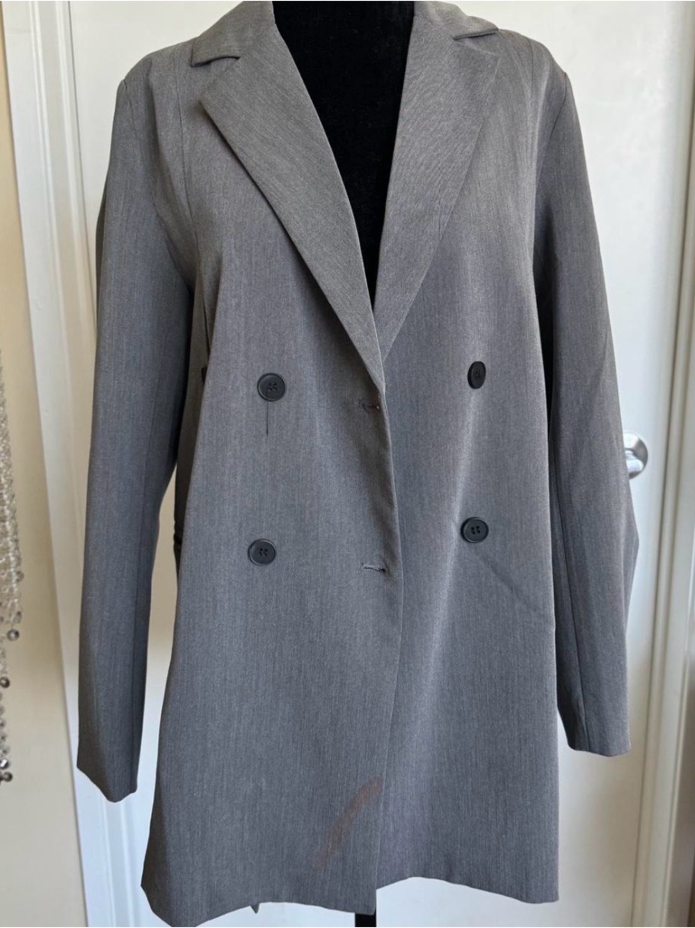 & Other Stories Double-Breasted Gray Blazer Jacket